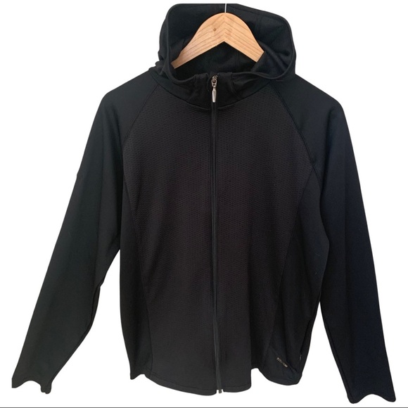 COLUMBIA Titanium Full Zip Black Hooded Jacket Stretch Athletic Size Large - Picture 9 of 16